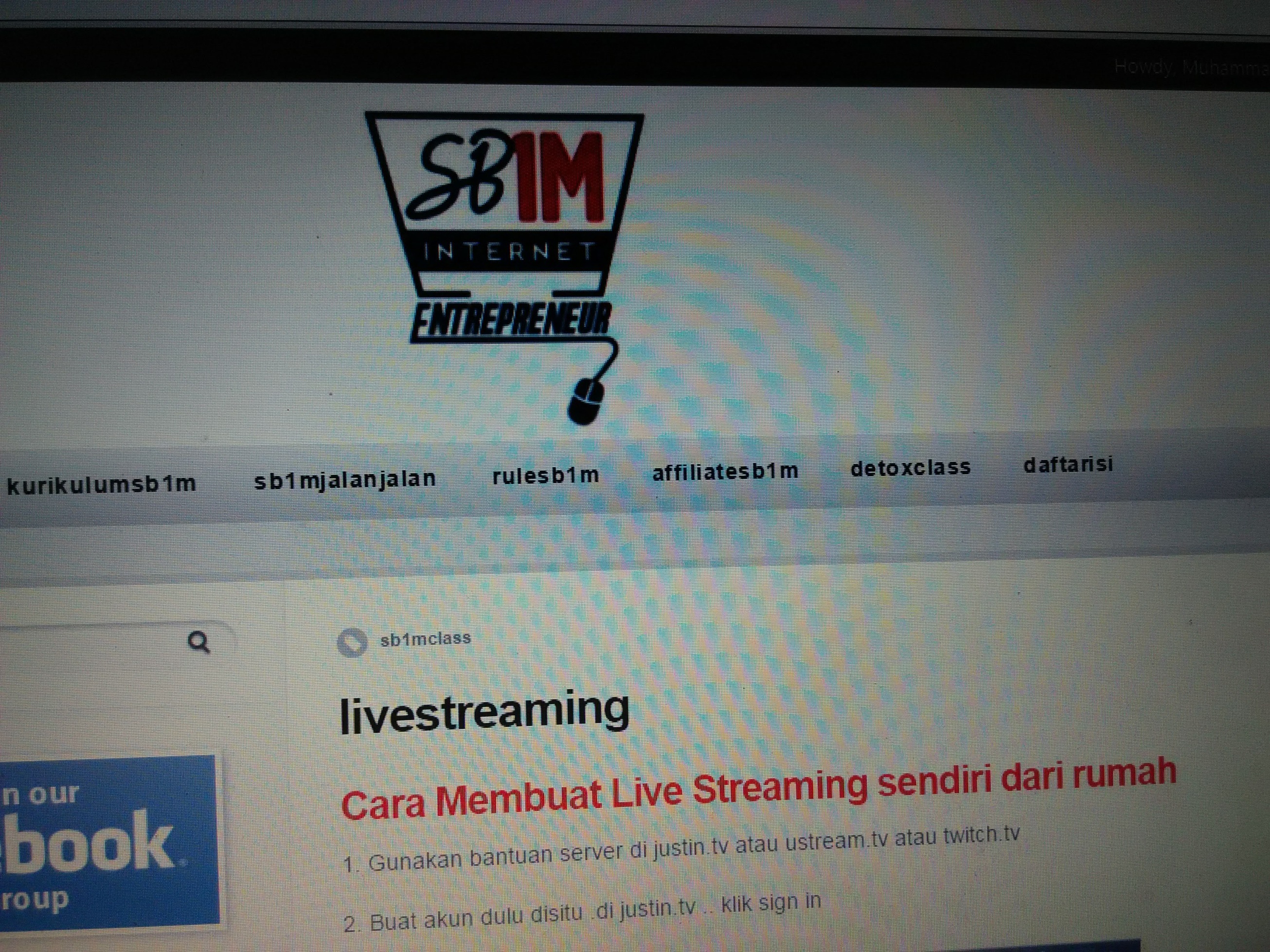 Materi Sekolah Bisnis Online SB1M Live Streaming