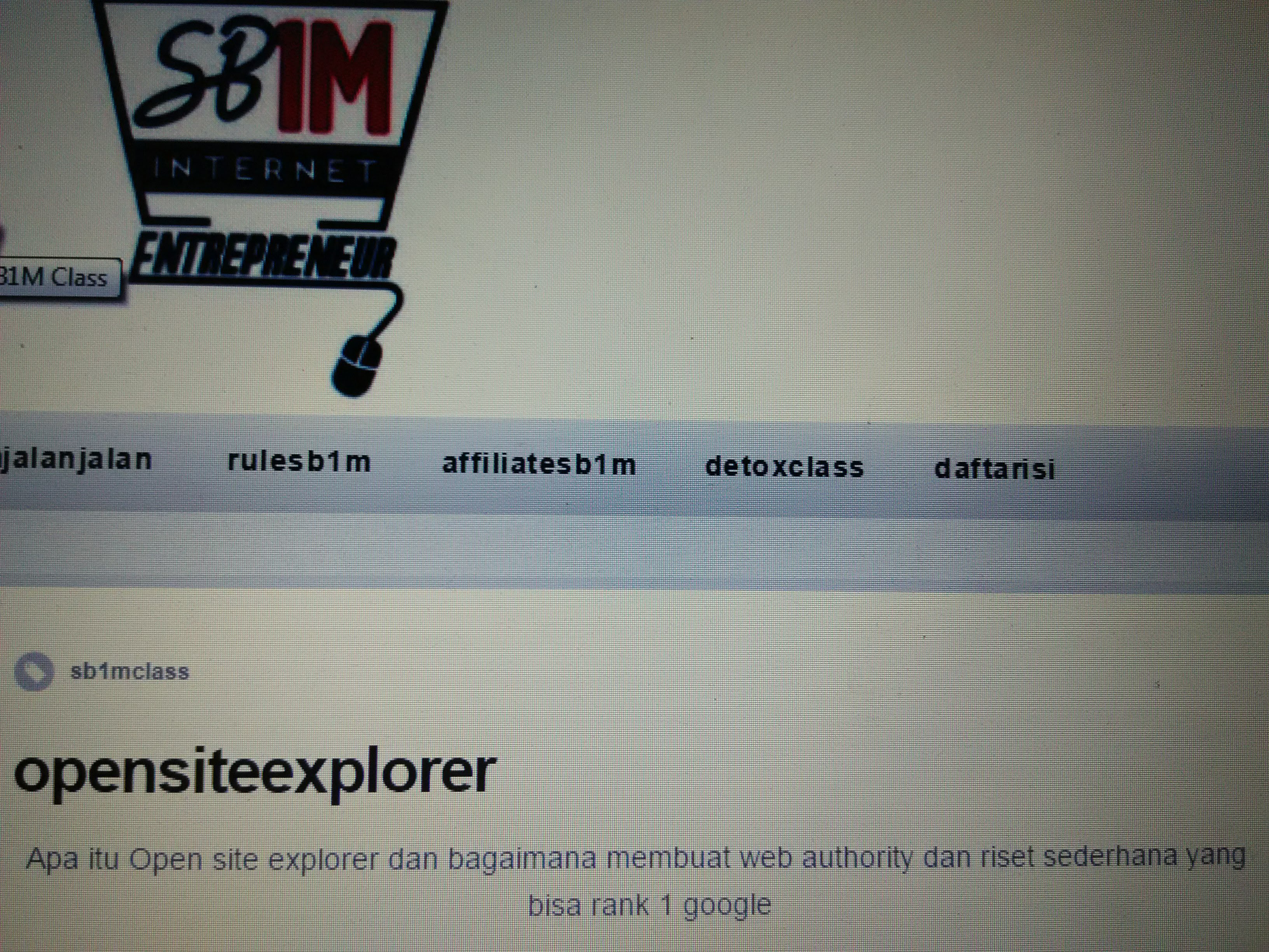 Materi Training Bisnis Online SB1M Open Site Explorer