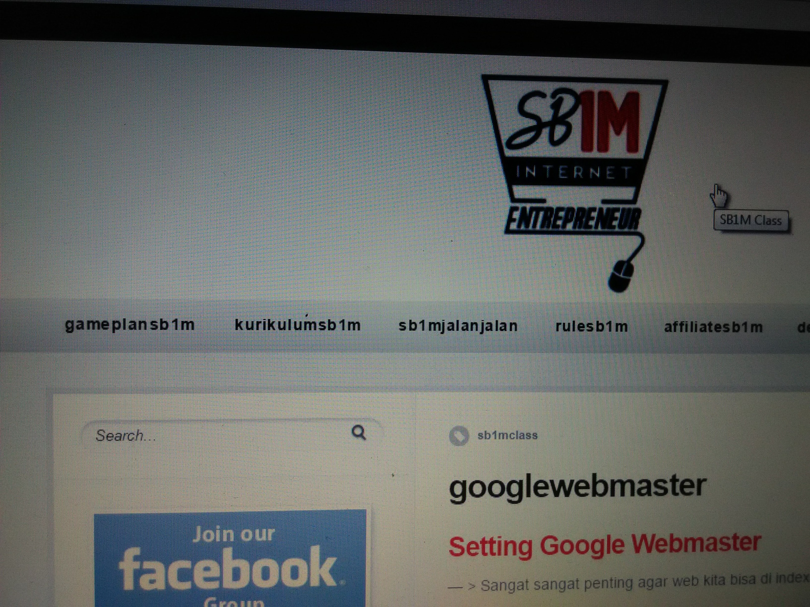 Materi Sekolah Internet Marketing SB1M Google Webmasters