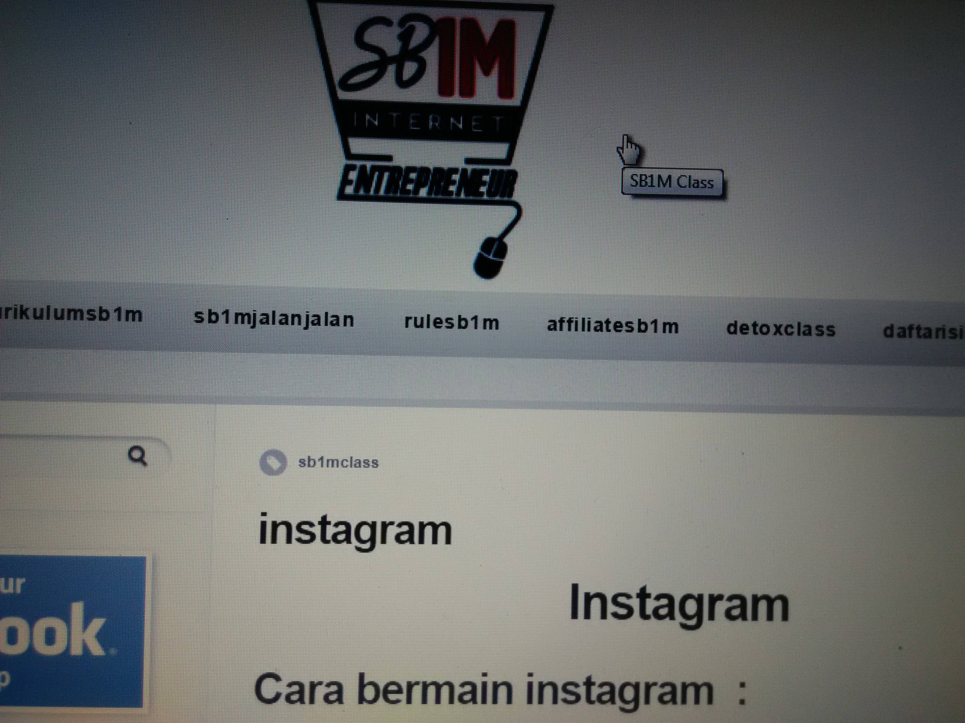 Materi Kursus Bisnis Internet SB1M Instagram