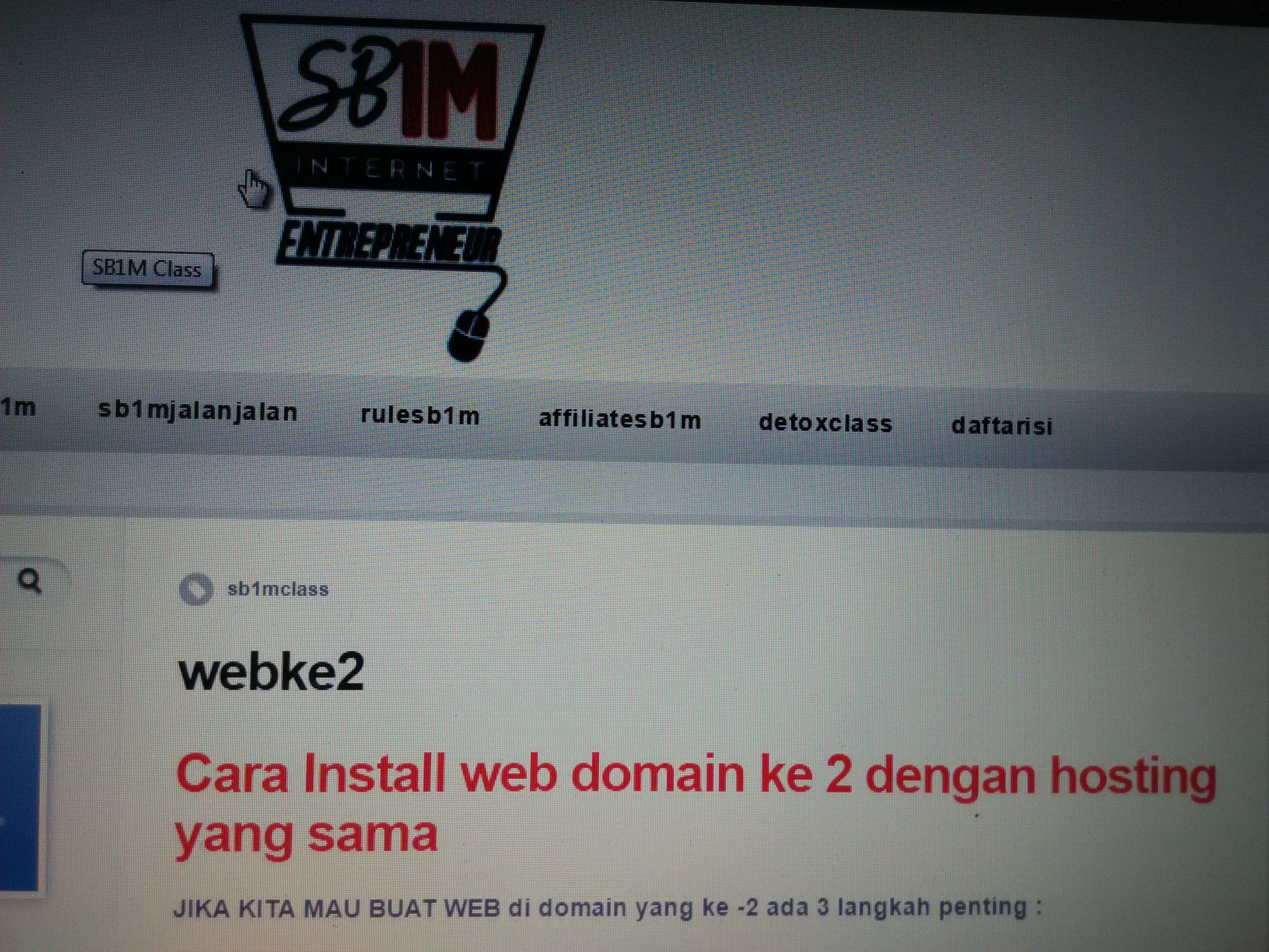Materi Kursus Bisnis Online SB1M Web Ke-2