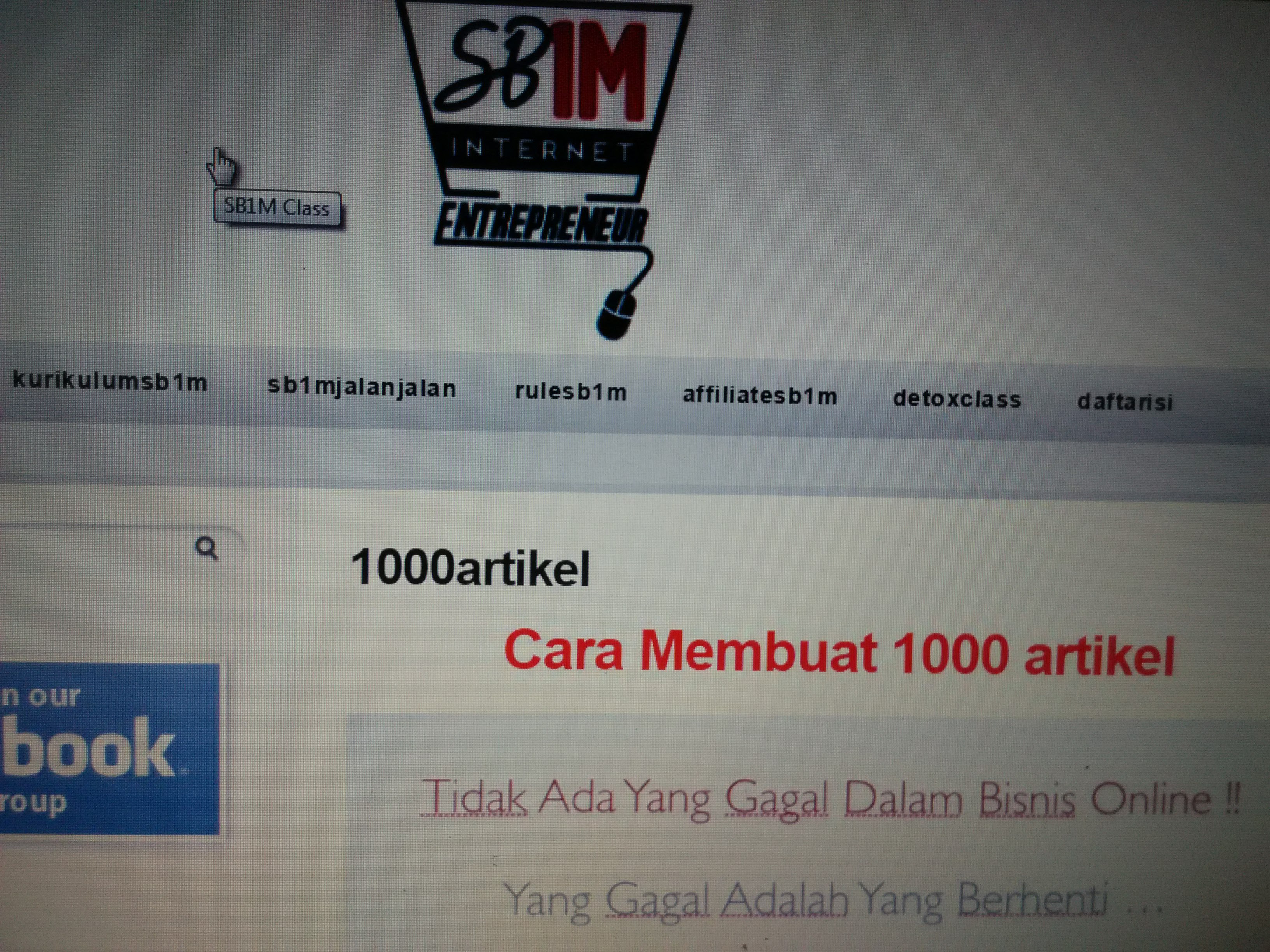 Materi Sekolah Bisnis Online SB1M 1000 Artikel