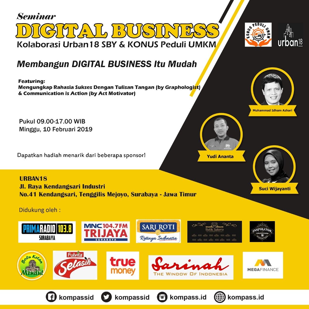 Seminar DIGITAL BUSINESS Kolaborasi Urban18 SBY dan KONUS Peduli UMKM