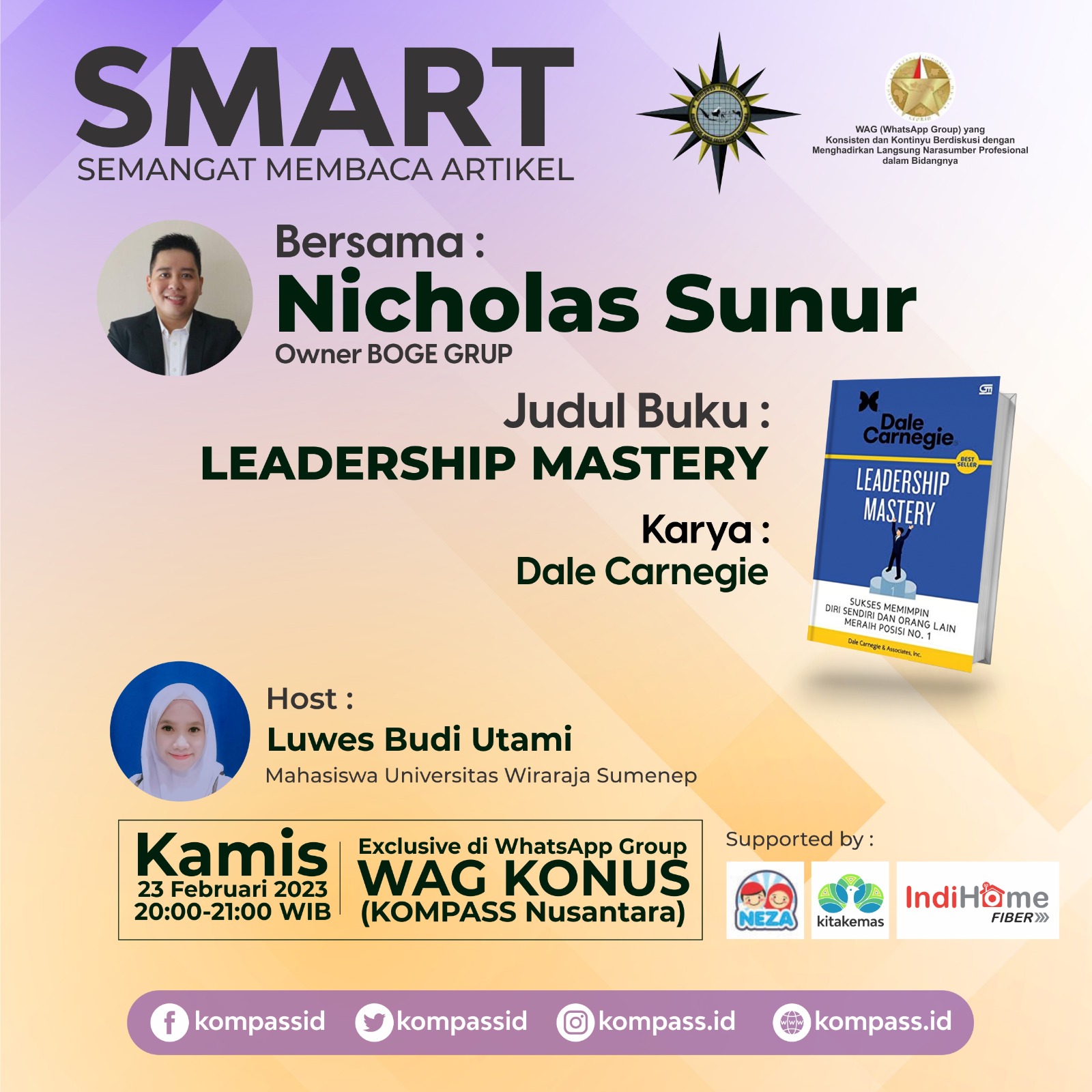 Program SMART KOMPASS Nusantara 23 Februari 2023 by Co-founder Muhammad Idham Azhari