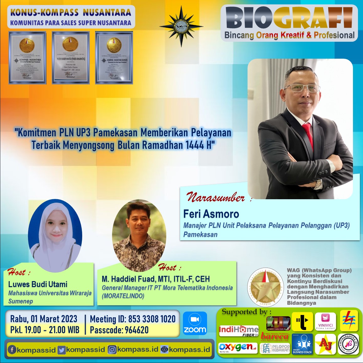 Program BIOGRAFI KOMPASS Nusantara 01 Maret 2023 by Co-founder Muhammad Idham Azhari