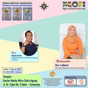 Program NGOPI KOMPASS Nusantara 11 Maret 2023 by Co-founder Muhammad Idham Azhari